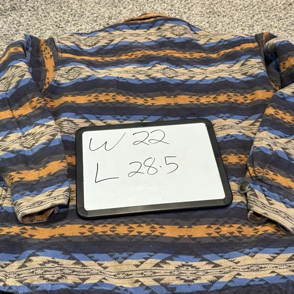 Ariat Men's Hartland Aztec Iron Heather Shirt Jacket-10046390 Size Large